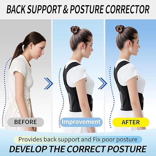 Posture Corrector for Women and Men, Adjustable Full Back Straightener, Back Brace for Upper and Lower Back Pain Relief, Scoliosis, Dowagers Hump, Hunchback, Thoracic, Spine Corrector (Small)