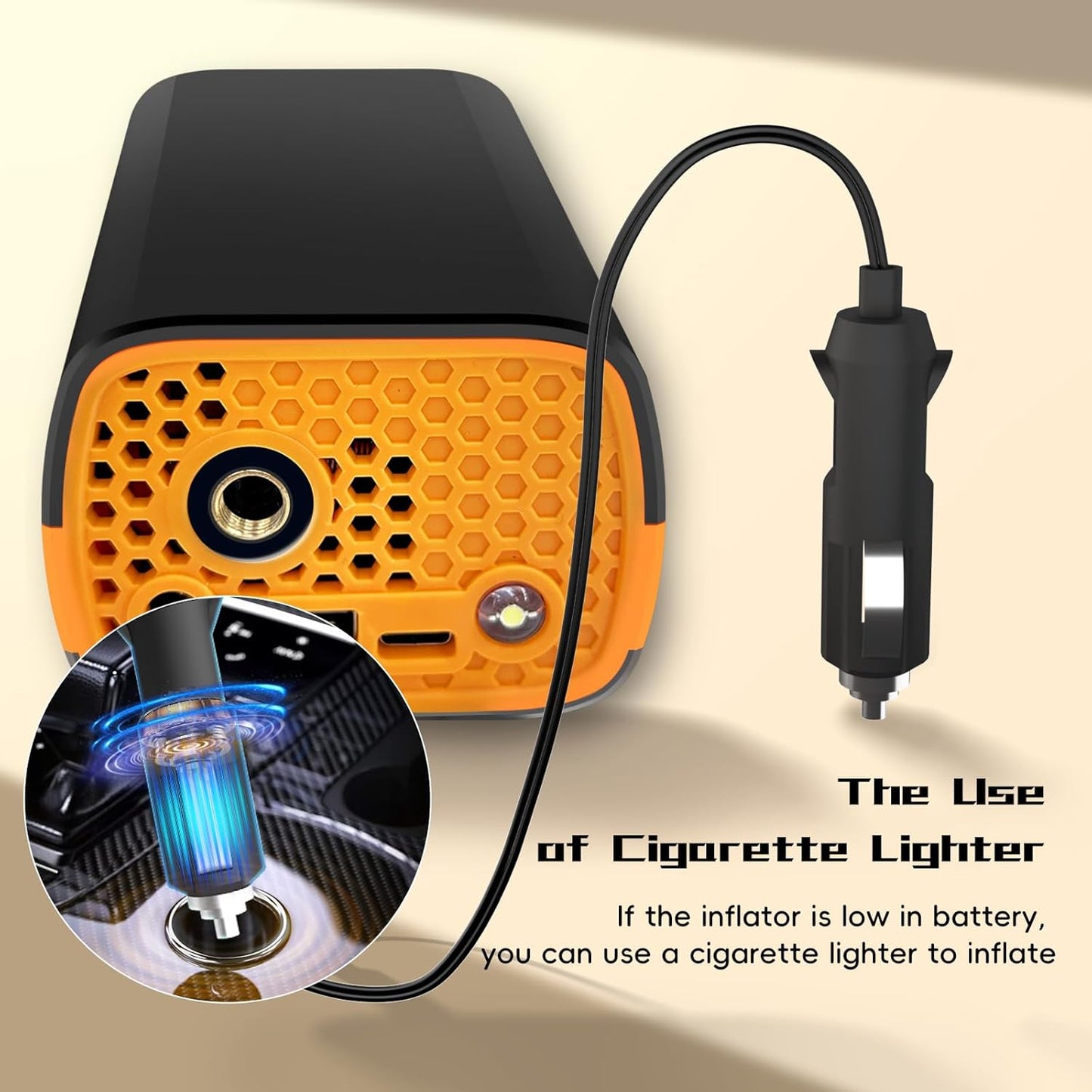 Tire Inflator Portable Air Compressor, Air Pump for Car Tires 5X Faster 150 Psi Digital Pressure Gauge, LED Light and Auto Shut-off Cordless Pocket Portable Pump for Car, Motorcycle, Bike, Balls etc.