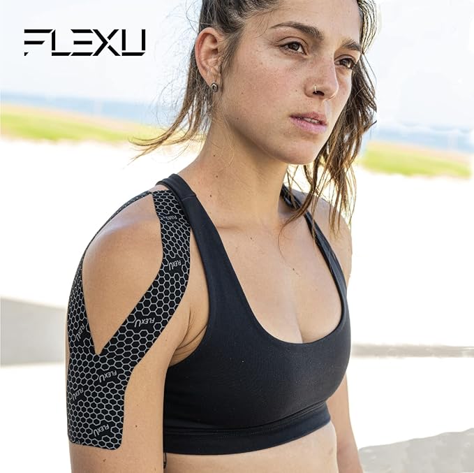 FlexU Kinesiology Tape; Available in Pre-Cut or Continuous Options; Advanced Strength and Flexibility for Enhanced Therapeutic Recovery; Provides Support, Stability, & Pain Relief to Muscles & Joints