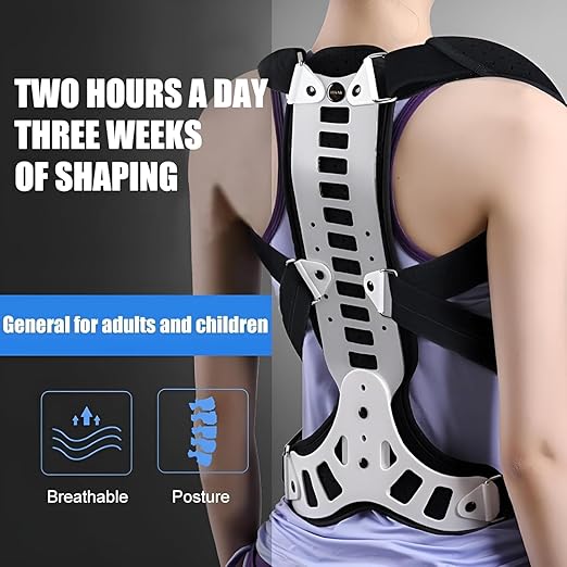 Adjustable Spine Posture Corrector For Back Support, Hunchback, Scoliosis, Kyphosis And Vertebral Compression Fractures For Children, Adults And Elderly (Blue-L)