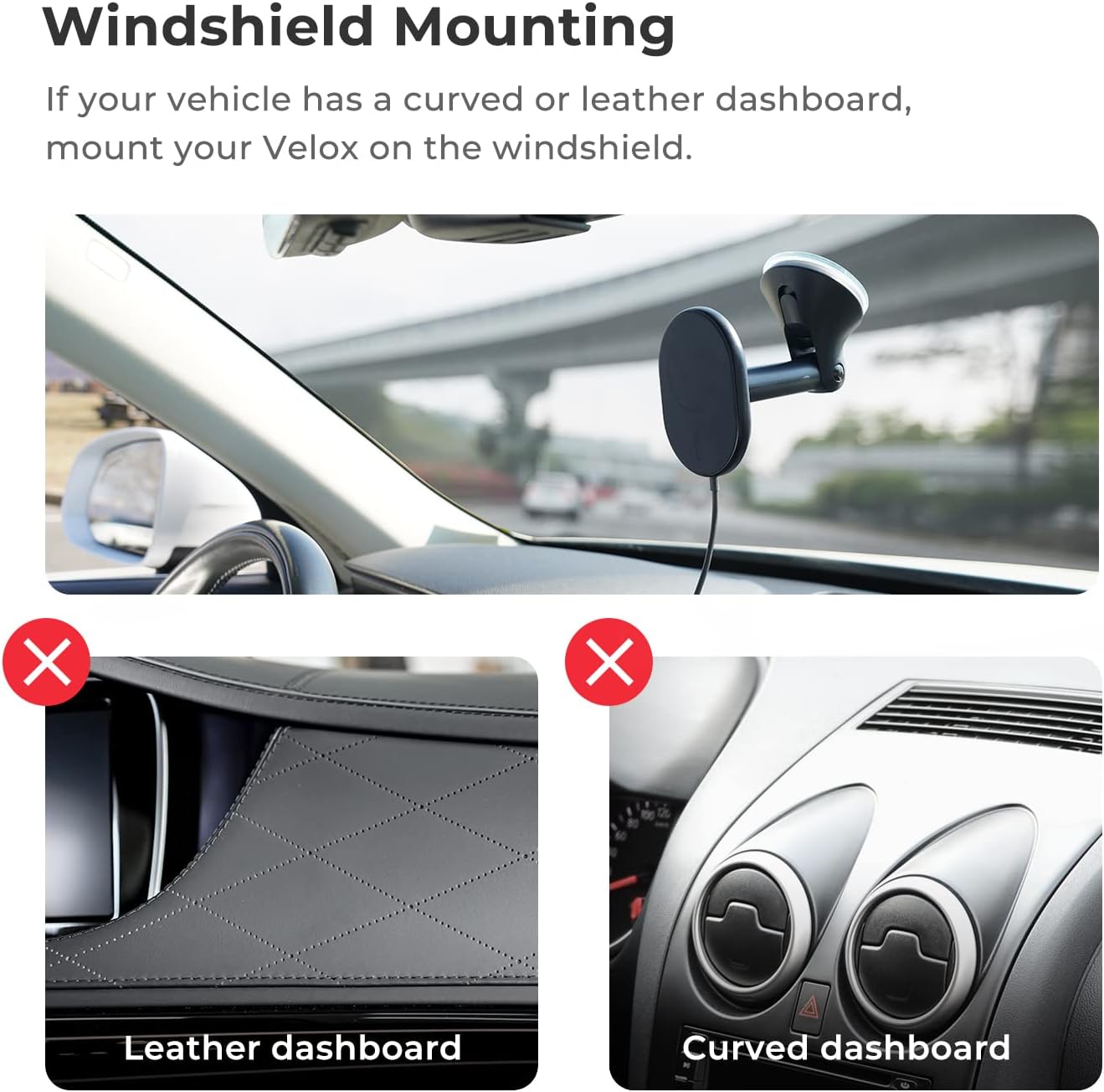 iOttie Velox Magnetic Wireless Car Mount for MagSafe iPhones - Charger Included. Compatible with iPhone 12 to 15 Series