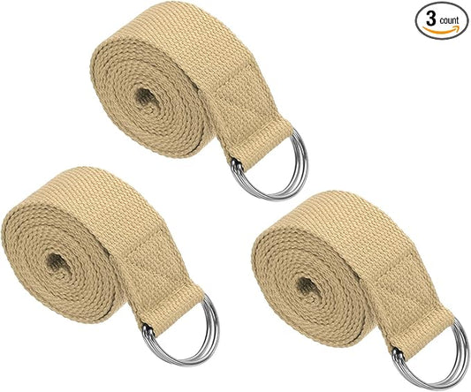 PATIKIL Yoga Strap for Stretching Cotton Yoga Belt with Adjustable Metal D-Ring Buckle Stretch Band for Fitness Pilates