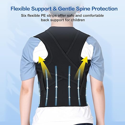 Back Brace Posture Corrector for Kids, Adjustable Full Back Support, for Upper and Lower Back Pain Relief, Scoliosis, Dowagers Hump, Hunchback, Thoracic, Spine Corrector (X-Large, Waist: 25''-30'')