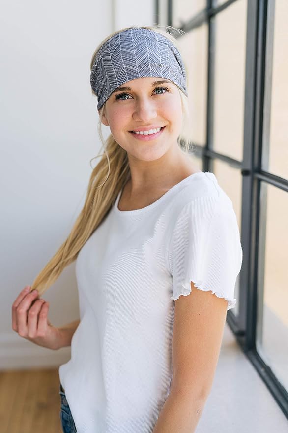 Maven Thread Workout Headbands for Women, 2Pack - 4 inch Thick Wide, Non Slip Sweatbands for Women, Ideal for Exercise, Gym Hairband for Athletic Workouts and Yoga, Black Marble