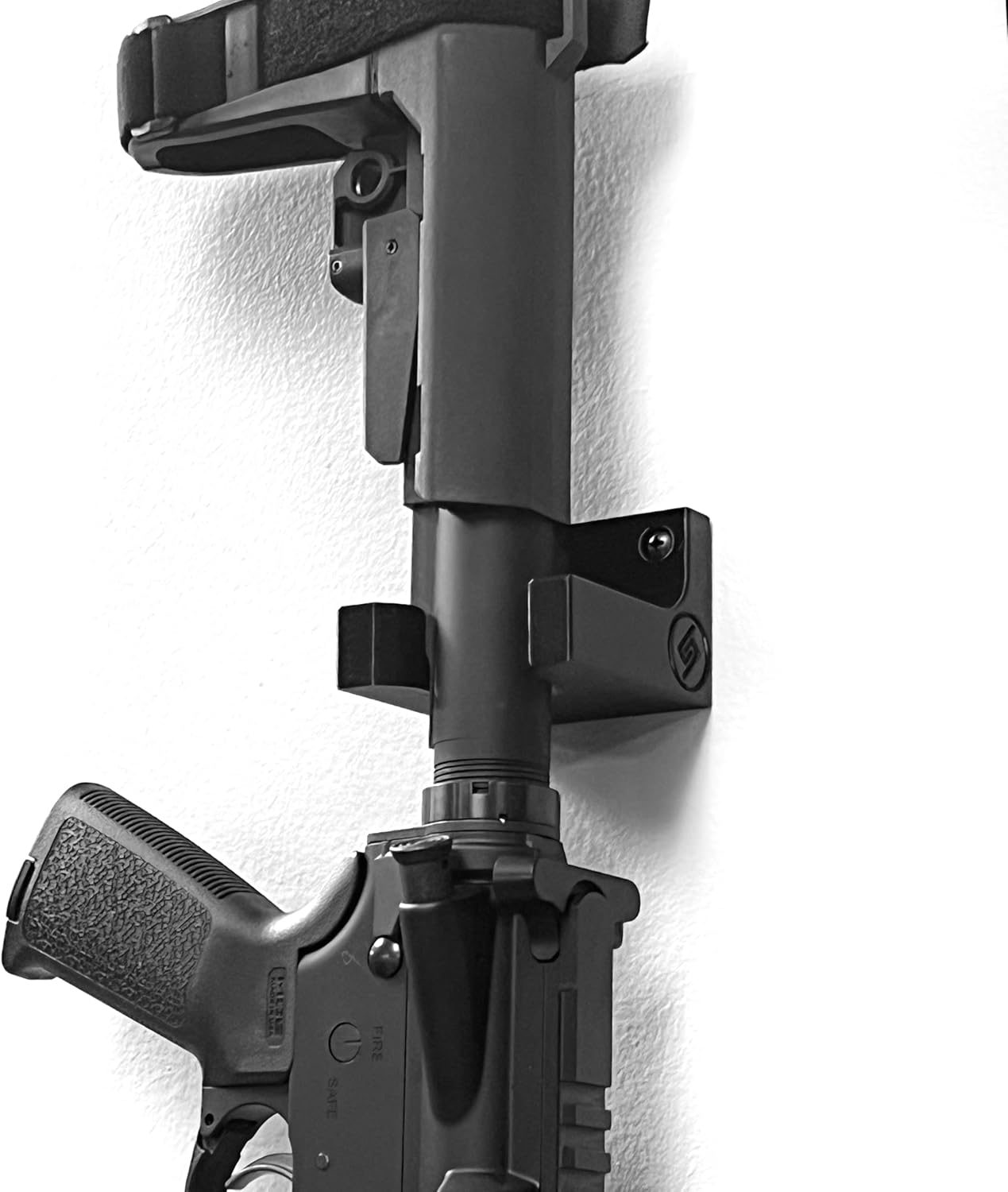 Spartan Mounts Locking .223/5.56 Rifle Mount Wall Display | Low Profile Floating Design Vertical and Horizontal Mounting Solution | Gun Room Safe Storage Organzation | Made in USA
