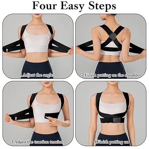 Back Straightener, Adjustable Posture Corrector Belt, Shoulder Corrector for Women, Invisible Posture Brace for Improving Back and Neck Postures Relief Pain（S Size）