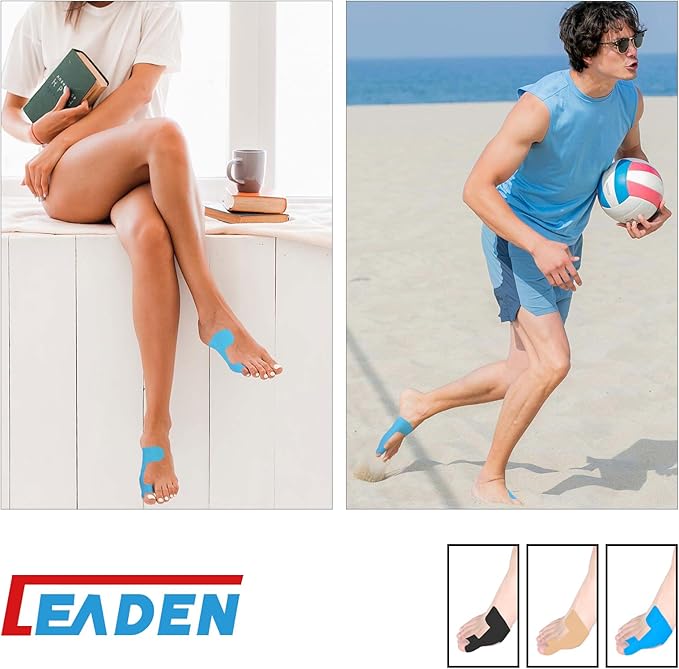 IEADEN Precut Kinesiology Tape for Bunion, 40 Pcs, Bunion Corrector & Relief, Big Toe Support and Pain Relief, Breathable Hypoallergenic Latex-Free Tape (Black)