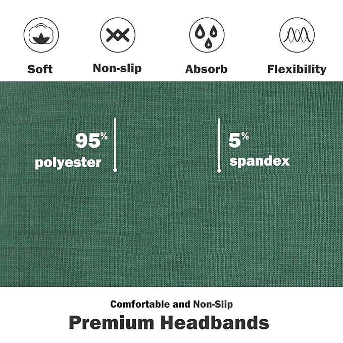 IVARYSS Headbands for Women, Non-Slip, Premium Stretchy Head Bands Hair Accessories,Wear for Yoga, Fashion, Working Out, Travel or Running, 6 Pack, Cute Multi