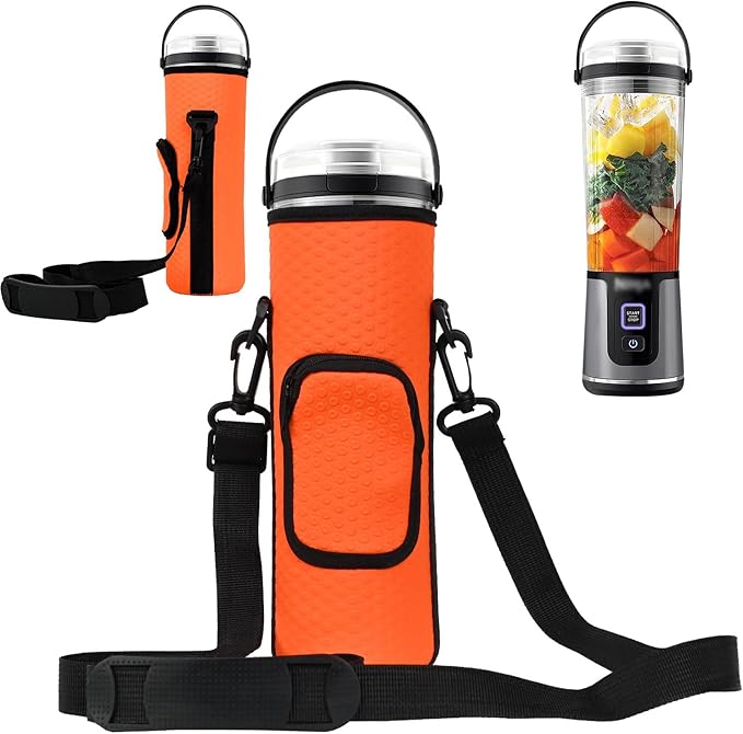 Storage Bag for Ninja Portable Blender Dust Cover Sleeve with Adjustable Shoulder for Ninja BC151NV/BC51NV/BC151BK/BC151CR/BC151EM/ BC151PR/BC151WH/BC155PS Blast Portable Blender(Orange)
