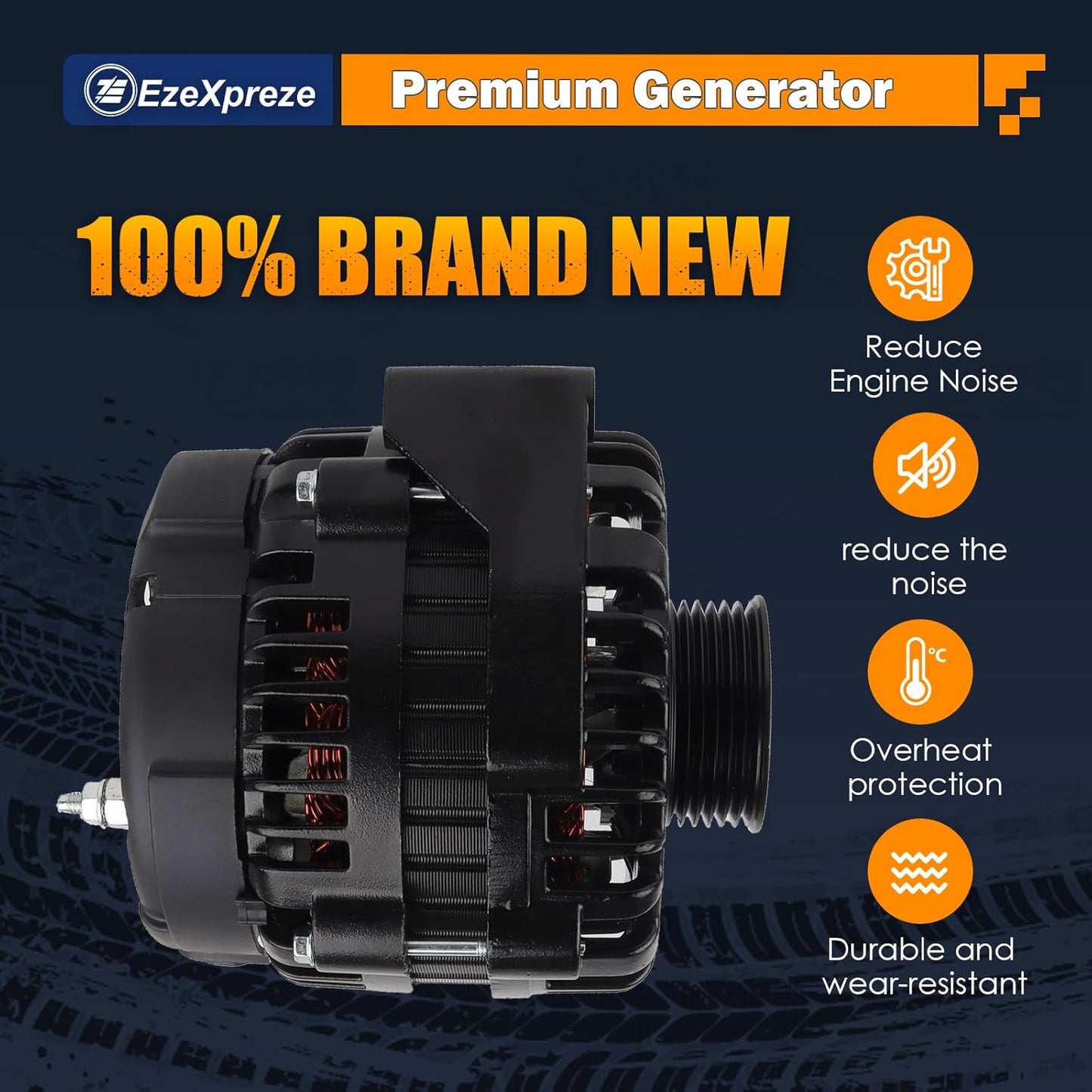 Ezexpreze Alternator Replacement for 99-07 Chevrolet Silverado 1500, 02-06 Avalanche, 99-07 GMC Sierra 1500,03-06 Envoy, 00-04 Yukon 4.3 5.3 6.0 8.1L, 02-04 Cadillac Escalade 160A 40012204