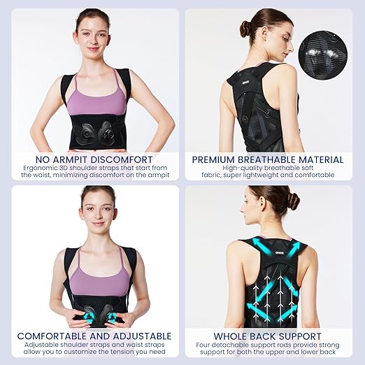 Posture Corrector for Women&Back Brace for Men-Knob Adjustable Back Support Straightener-Upper and Low Back Pain Relief-Scoliosis, Shoulder Posture Corrector- Neck Hump, Hunchback XL(27"-33")