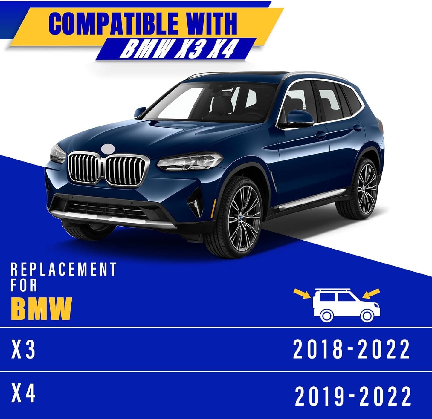 3 wipers Replacement for 2018-2022 BMW X3/2019-2022 BMW X4, Windshield Wiper Blades Original Equipment Replacement - 26"/20"/12" (Set of 3)