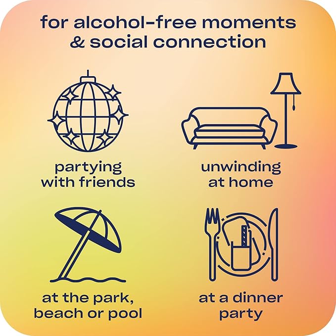 Recess Zero Proof Craft Mocktails, Alcohol Free Drinks, With Adaptogens, Non-Alcoholic Beverage Replacement, Mixer, Celebration, Party, (Grapefruit "Paloma", 12oz, Pack of 12)