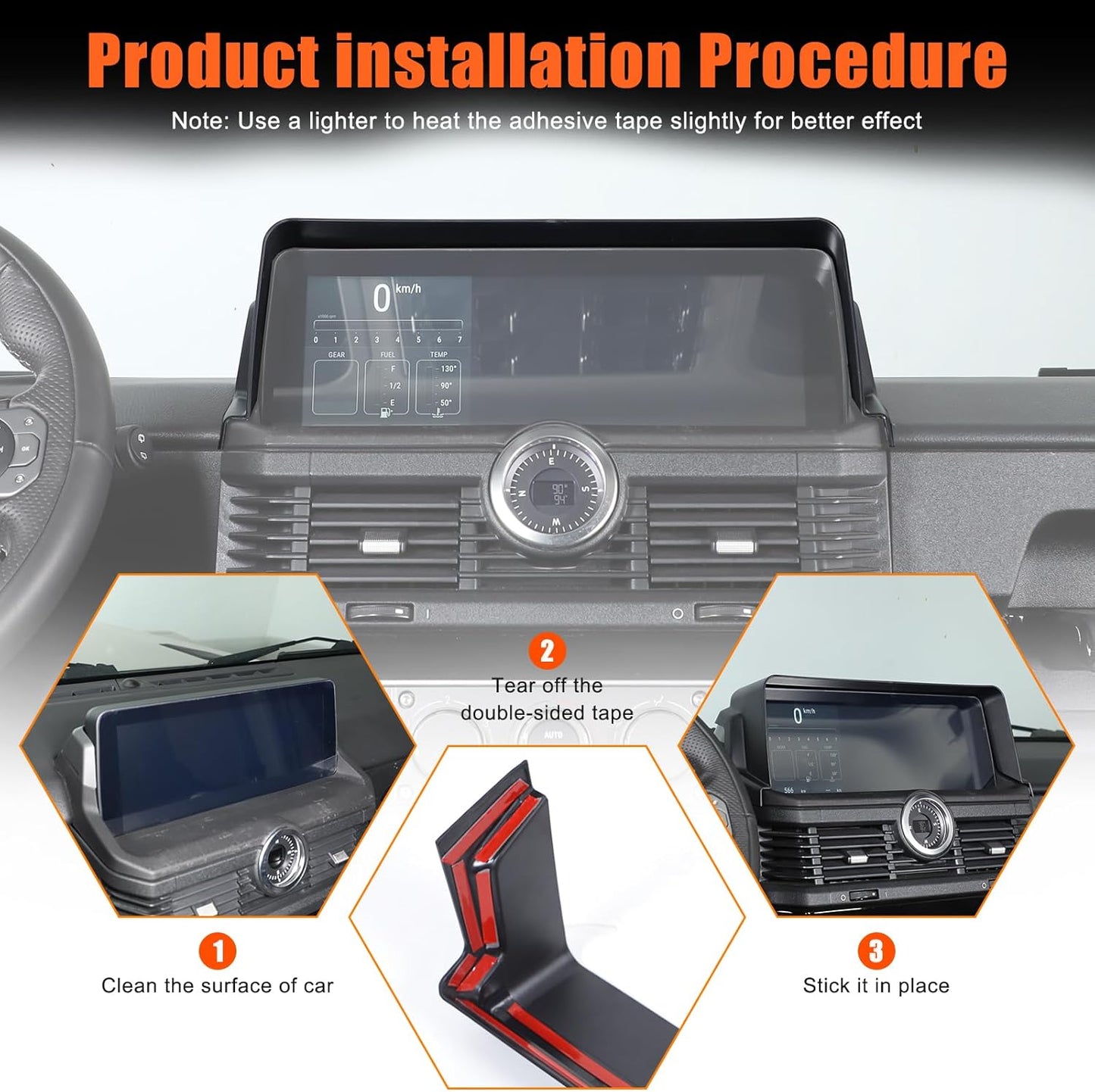 Car Navigation Screen Protector Sunshade Compatible with INEOS Grenadier 2020-2024 Car Navigator Sun Shade Anti Reflective ABS Interior Accessories