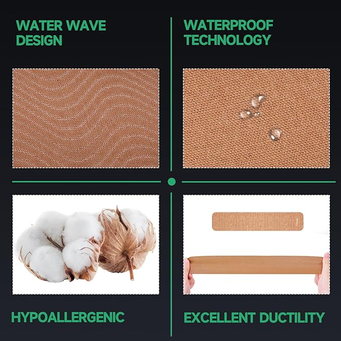 Kinesiology Tape for Knees | Sports Tape,Kinetic Tape, Elastic Athletic Tape for Protecting Knees, Shoulders | Waterproof Physio Tape and Hypoallergenic| 2" x 16 ft,Red