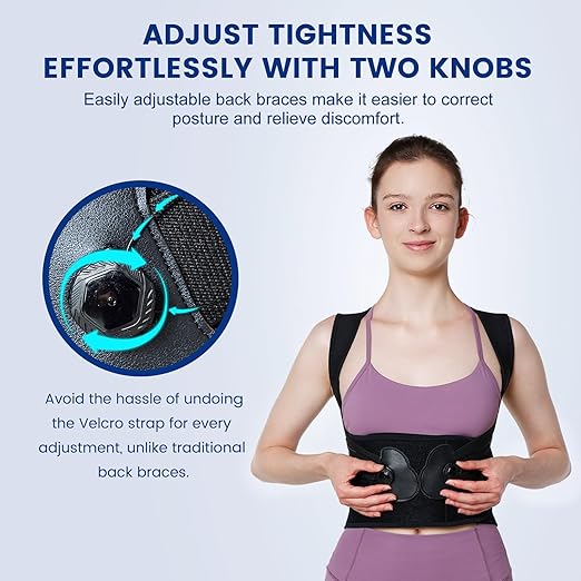 Posture Corrector for Women&Back Brace for Men-Knob Adjustable Back Support Straightener-Upper and Low Back Pain Relief-Scoliosis, Shoulder Posture Corrector- Neck Hump, Hunchback XL(35"-39")