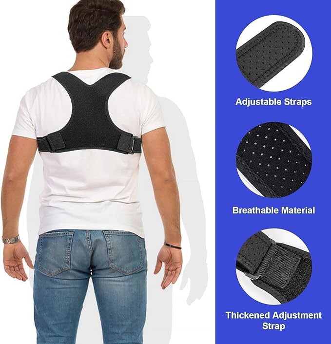 Posture Corrector for Women & Men,Breathable & Adjustable Back Posture Corrector,Invisible Upper Back Brace Support and Providing Pain Relief from Neck, Back and Shoulder,Pain Relief from Bad Posture