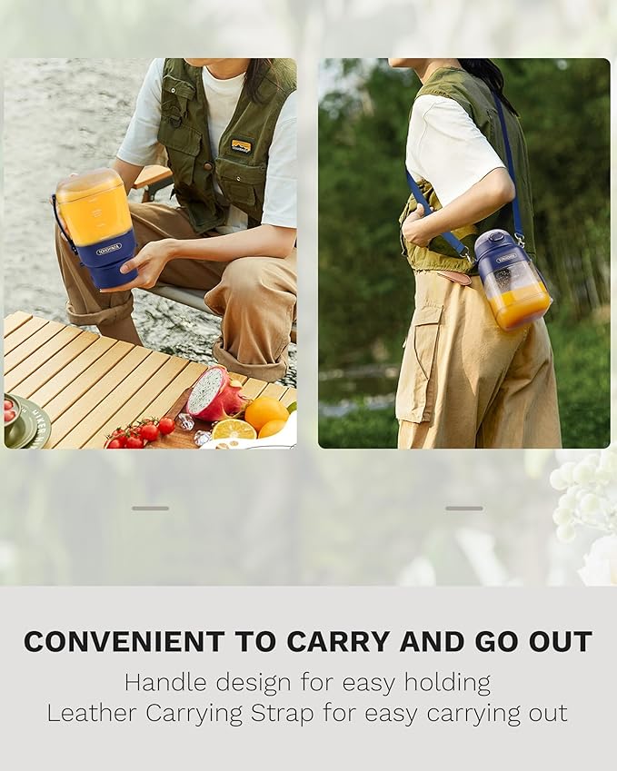 Portable Blender, Personal Size Blender with 10 Ultra Sharp Blades, USB Rechargeable Type-C, suitable for travel, picnic, office, and gym.