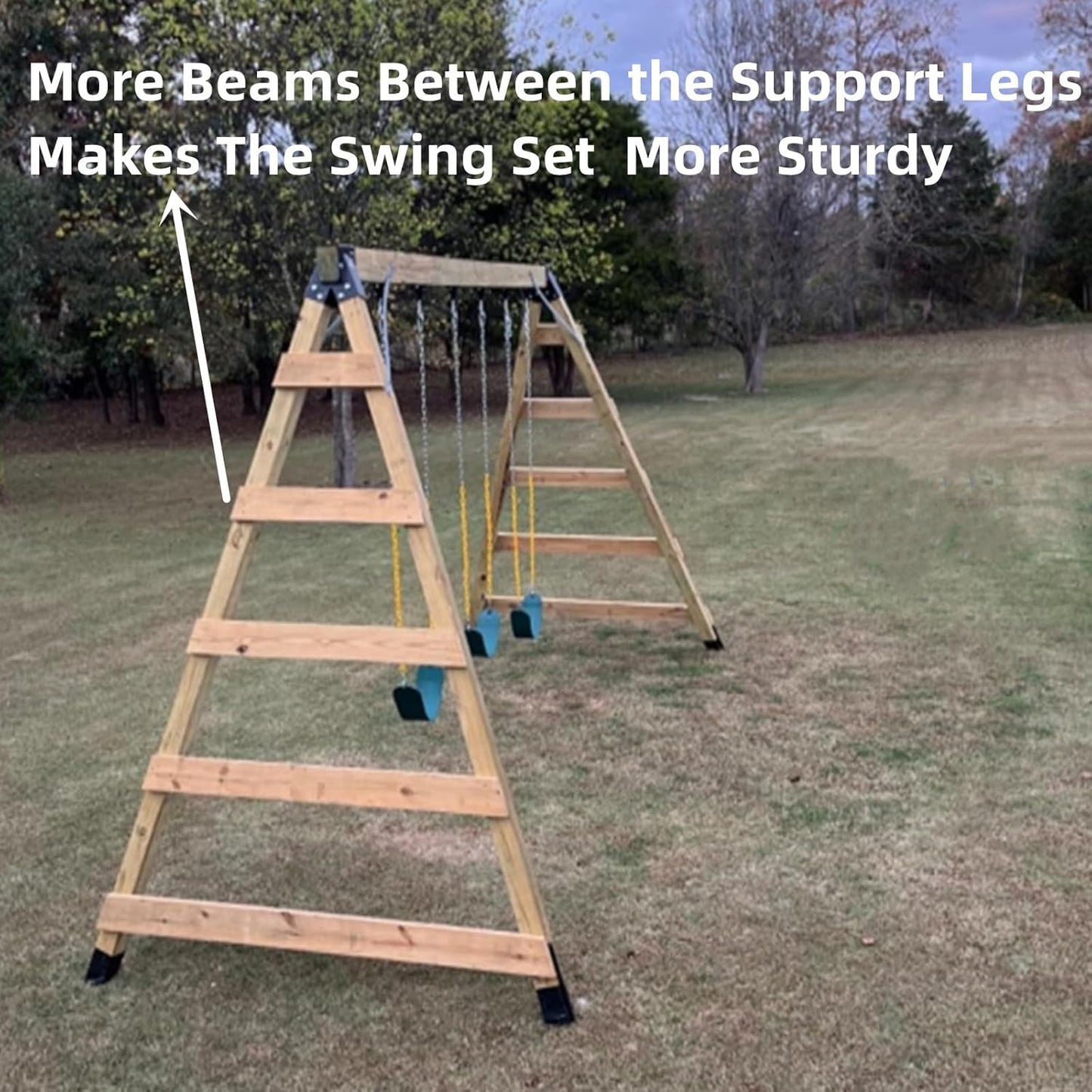 Heavy Duty Swing Sets Brackets Including 2 A-Frame Swing Set Brackets and 4 Swing Hangers for Playground Equipment Mounting Parts Hardware Included (Green)