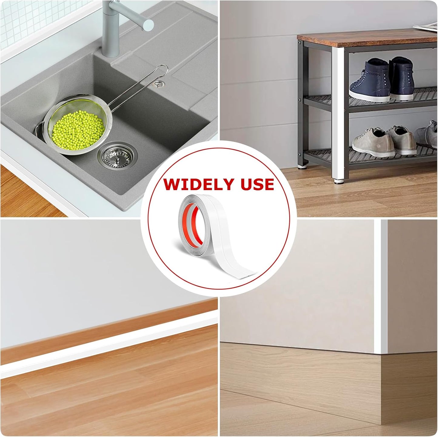 Flexible Wall Corner Protector Moulding Trim Peel and Stick Wall Corner Guards Edge Protector Self Adhesive Molding Trim Strip for Edge Ceiling (White, 0.8 in x 40 Ft)