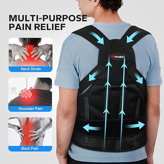 Posture Corrector for Men and Women, Adjustable Upper Back Support, Shoulder Alignment Brace for Better Posture and Daily Comfort – Wearable Under Clothes (Medium)
