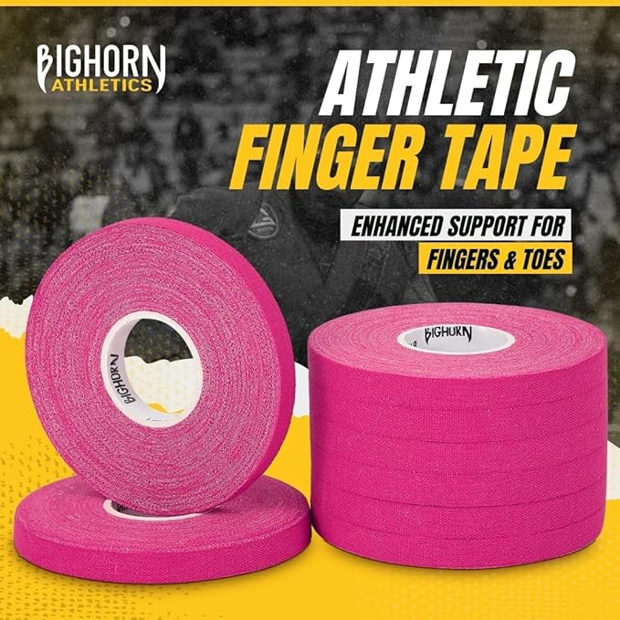 Bighorn Athletics Jiu Jitsu Finger Tape | Residue-Free Athletic Finger Tape for Sports & Injuries: Rock Climbing, Volleyball, Football, Basketball, Hands & Toes | 0.3-Inch x 45-feet, 8-Rolls, Pink