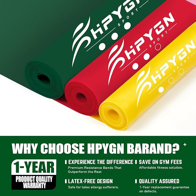 Resistance Bands, Exercise Bands, Physical Therapy Bands for Strength Training, Yoga, Pilates, Stretch Elastic Band with Different Strengths, Workout Bands for Home Gym