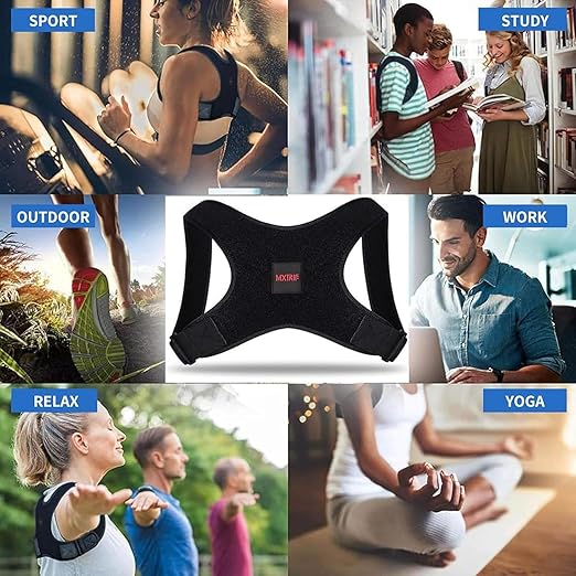 Posture Corrector for Women and Men, Adjustable Back Brace for Spine Alignment and Posture Support, Upper Back Pain Relief, Comfortable and Effective Back Brace for Better Posture (Medium)