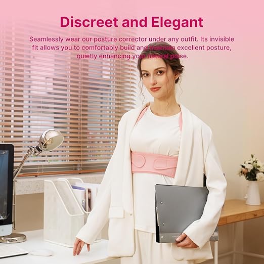 Fit Geno Posture Corrector for Women: Adjustable Lightweight Upper Back Brace for Neck Shoulder & Upper Back Pain Relief - Improve Posture Correct Hunchback Slouching Kyphosis Invisible Under Clothes (XX-small)