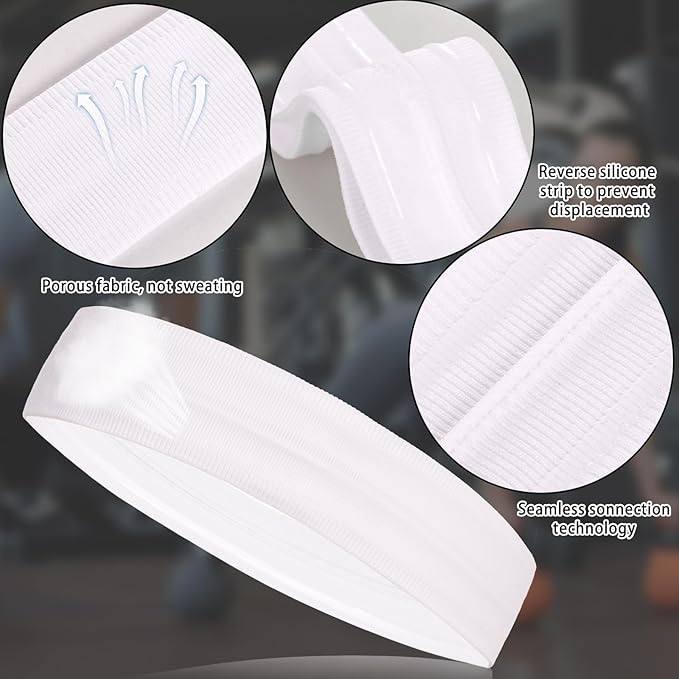 Workout Headbands Non Slip Headband Sport Headbands Sweatbands Elastic Sport Hair Bands for Sports Travel Indoor Fitness Gym