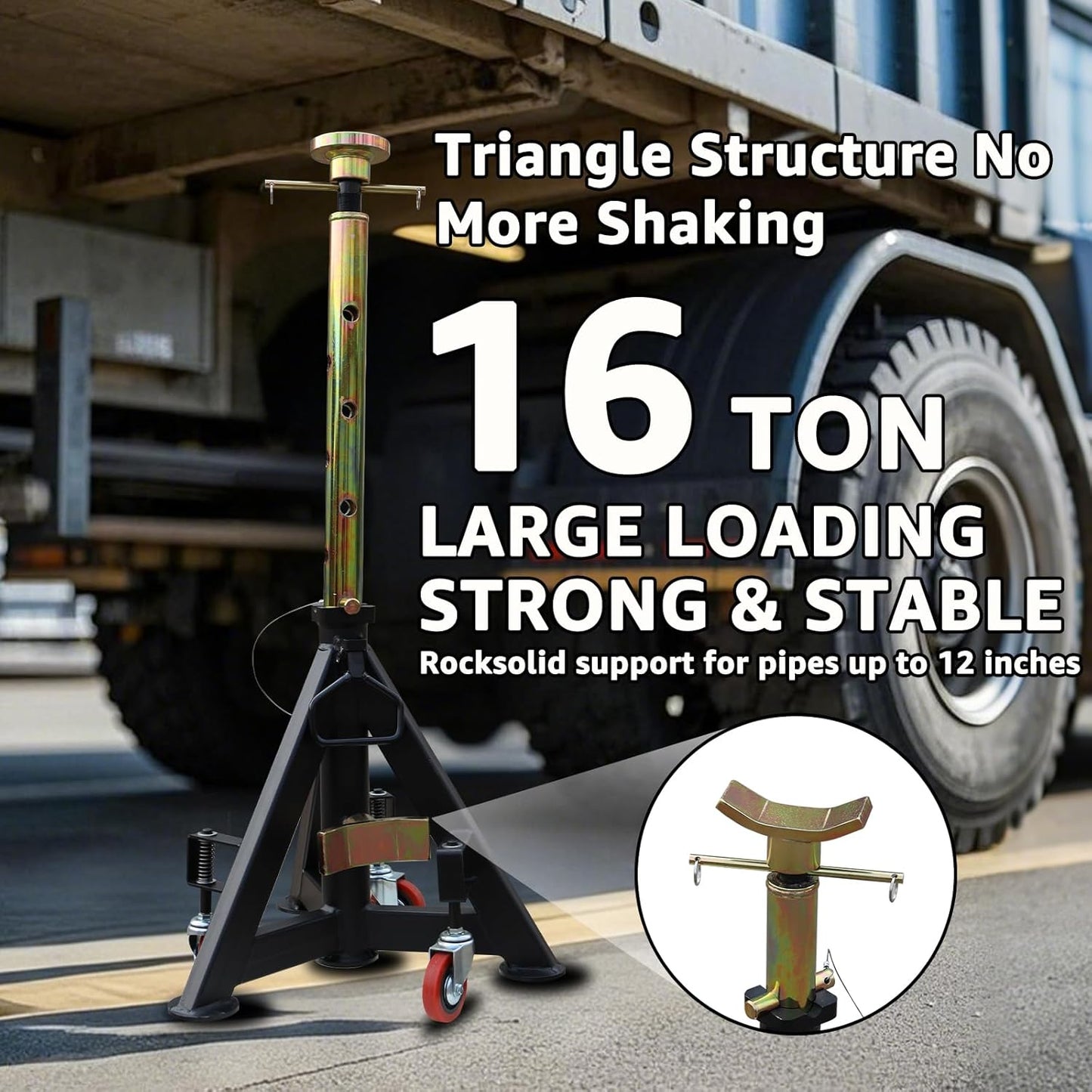 BESTOOL 16 Ton Heavy Duty Jack Stands – 35,000 lbs Capacity, Adjustable 26" to 40.9", for Trucks, SUVs, Tractors & Trailers