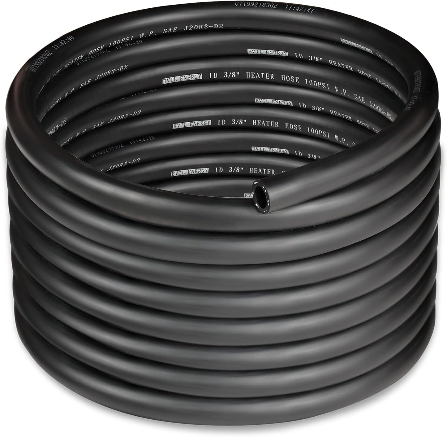EVIL ENERGY 3/8" Heater Hose Coolant Radiator Straight 100PSI SAE 20R3 20FT Black