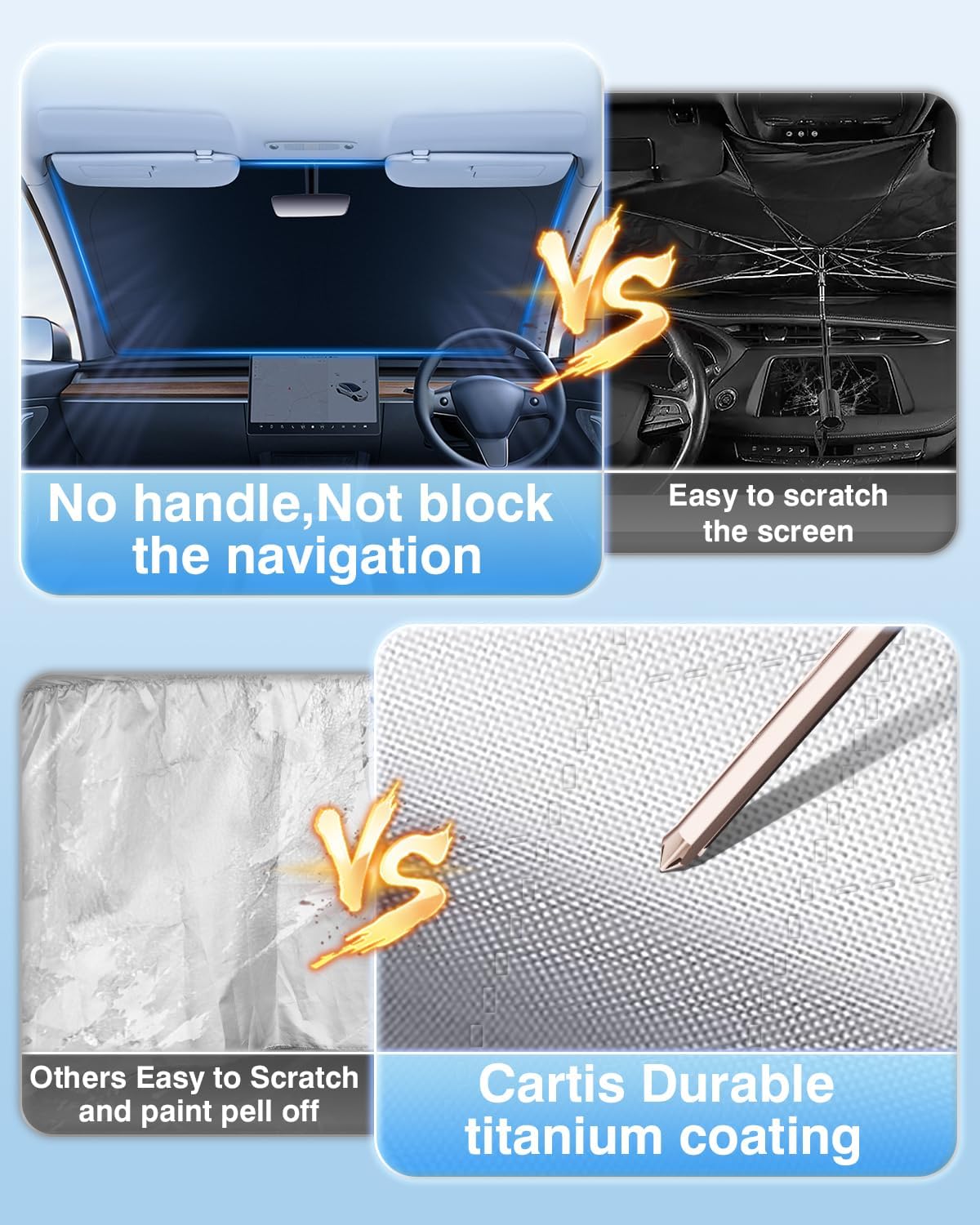 Cartist 5-Layer Windshield Sun Shade Custom Fit for Kia Sportage 2023 2024 2025 Accessories Foldable Car Front Window Sunshade Sun Visor Protector