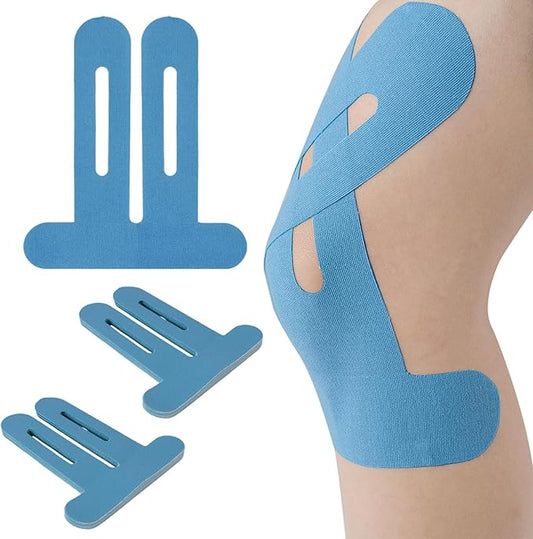 10Pcs Kinesiology Tape for Knees,Athletic Tape,Waterproof & Breathable Kinesio Tape,Elastic Sports Tape for Knee Pain Relief,Kinesiology Tape Precut,Knee Tape,Muscle Tape for Knee Support (Blue)