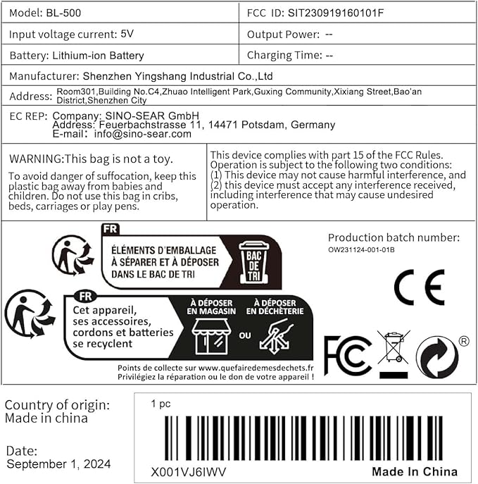 Portable Blender for Shakes and Smoothies 17Oz, Personal Blender 4000mAh USB Rechargeable, 500ml Portable Juicer for Kitchen/Travel/Gym(Black)