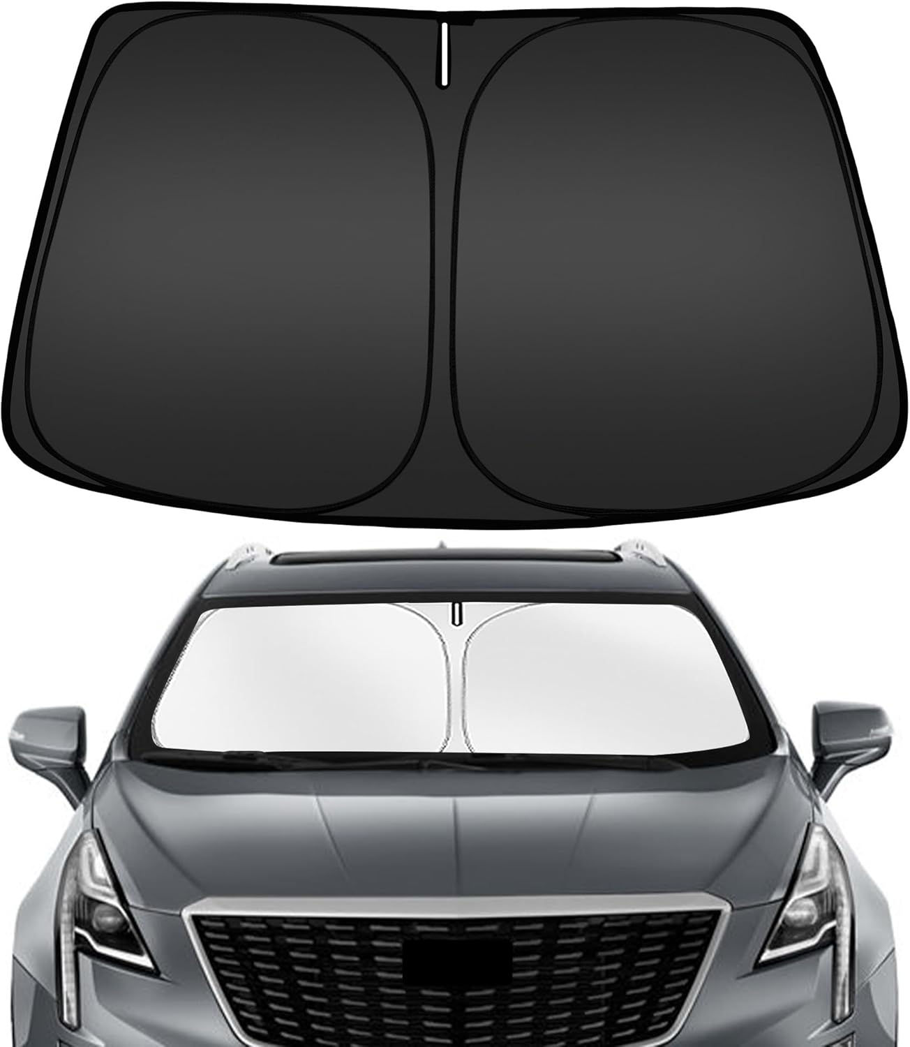 ARISMOTOR Windshield Sun Shade for Cadillac XT5 2017-2025, Custom Fit Foldable Front Window Sunshade Sun Visor Protector, Block UV Rays Keep Your Car Cooler