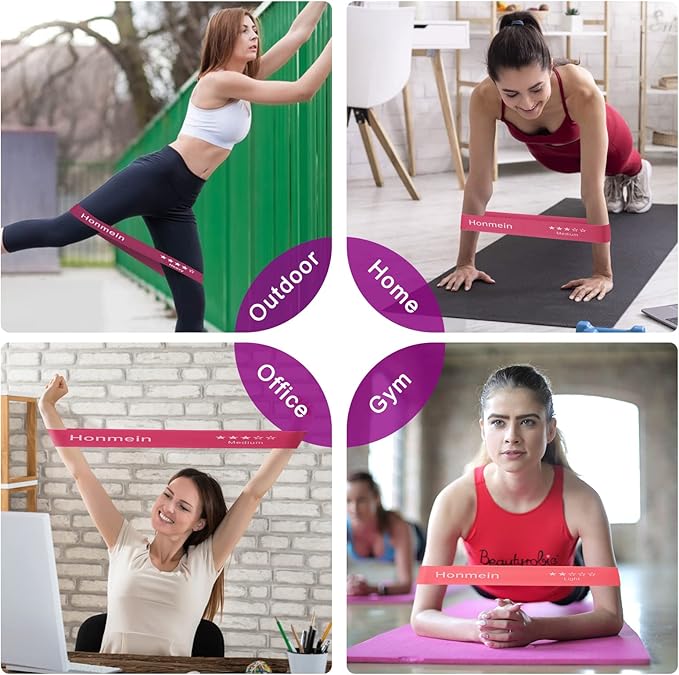 Resistance Bands for Working Out, Exercise Bands with 5 Resistance Levels Fit for Home Fitness, Strength Training, Natural Latex Resistance Band Include Instruction Guide and Carry Bag