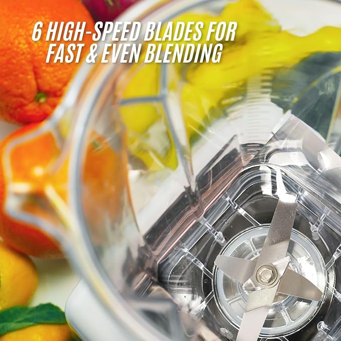 Countertop Commericial Blender, 1700W Motor, 61oz, Self-Cleaning, Noise Reduction, High-Speed, Quiet Performance Blender for Smoothies, Soups, Shakes, and Commercial Use