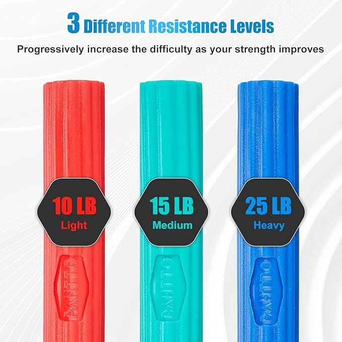 Flexible Resistance Bar for Physical Therapy, Resistance Exercise Twisting Bar for Tennis Elbow, Tendonitis Pain Relief & Grip Strength Improve