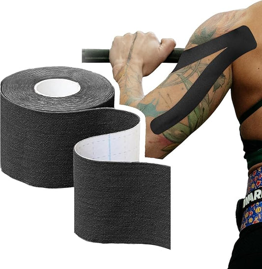 WARM BODY COLD MIND Kinesiology Tape | 2in×16.4ft - Waterproof Sports Tape, Elastic Athletic Tape, Latex Free, for Muscle Strain Relief & Joint Support