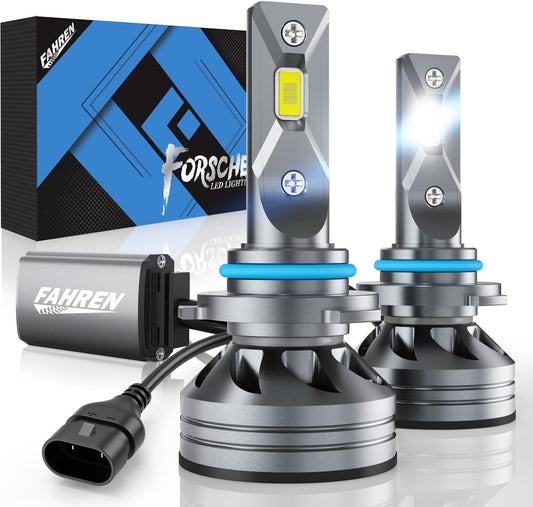 FAHREN 9005 Driving Bulbs 46000 Lumens Super Bright 9005 Bulbs, 6500K Cool White HB3 Fog Bulb with External Driver, 98% Canbus Ready IP68 Waterproof, Pack of 2