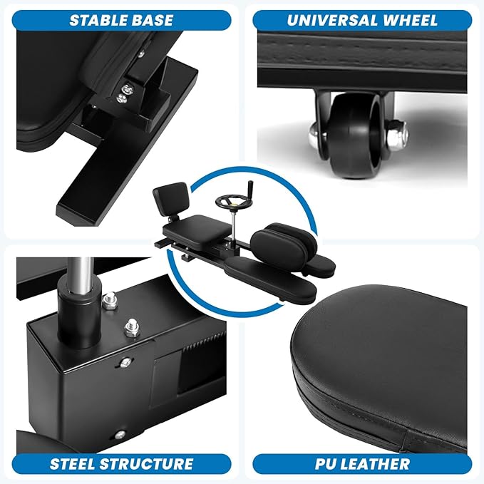 Leg Stretcher, Split Machine for Flexibility Training 240 Degree Adjustable, Steel Frame Hamstring Stretcher with Adjustable Seat Backrest, Home Gym Equipment for Adults Kids