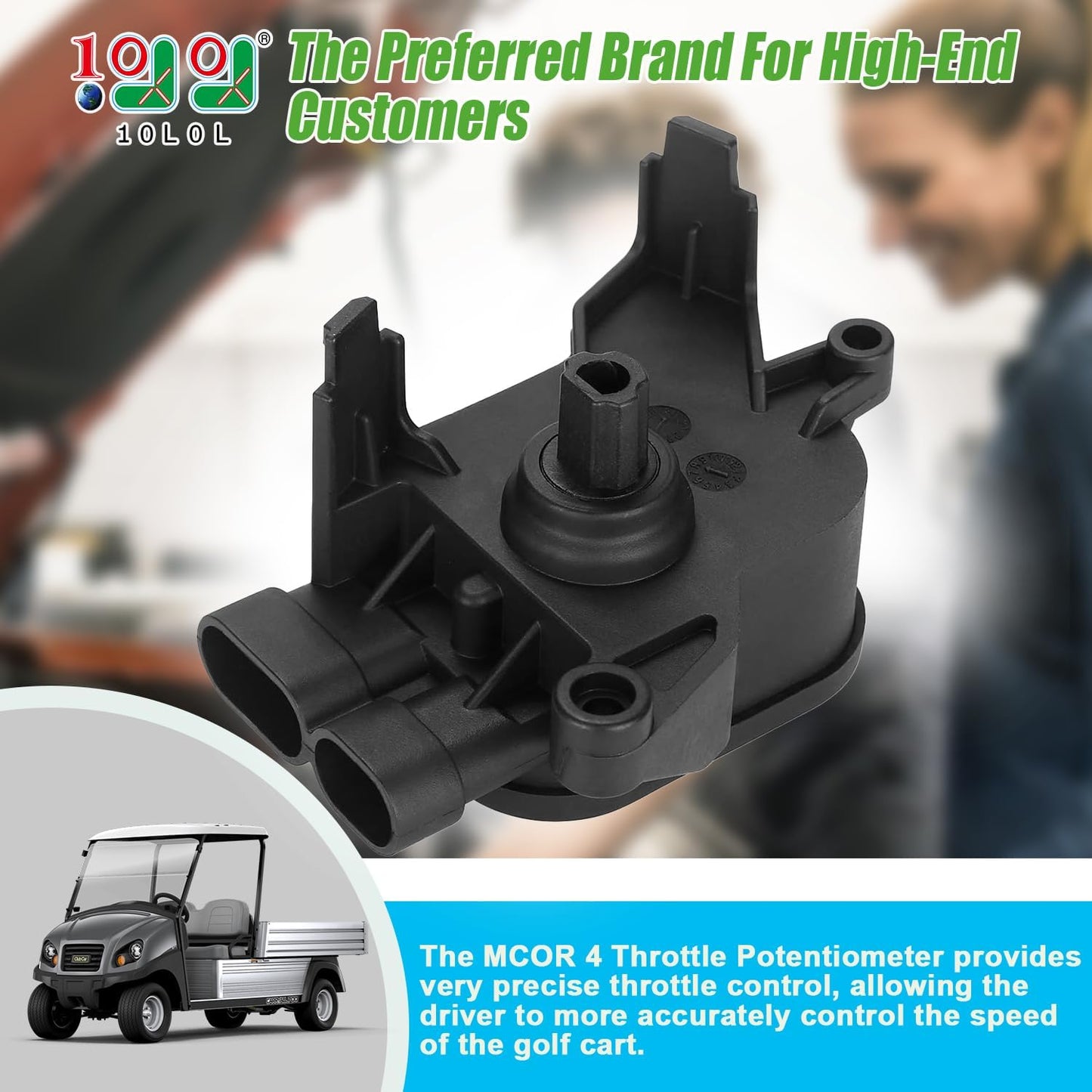 10L0L MCOR 4 Throttle Potentiometer for Club Car DS & Precedent 2012-up Golf Cart, Replaces OEM# 105116301, 103850401(MCOR 3)