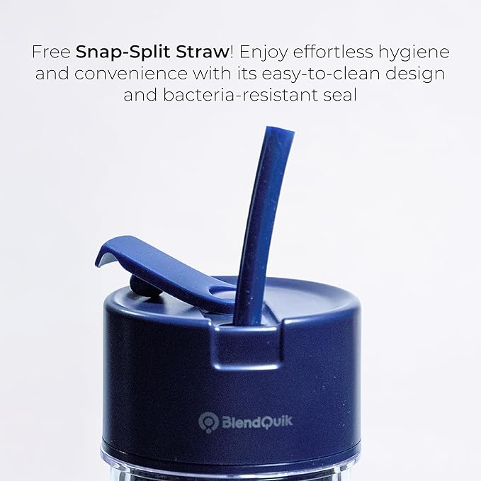 Personal Portable Blender For Shakes & Smoothies, Leakproof & Stylish Portable Mason Jar Shaker, Rechargeable Mini Blender with 10-Blade Blending System 14oz, Dark Blue