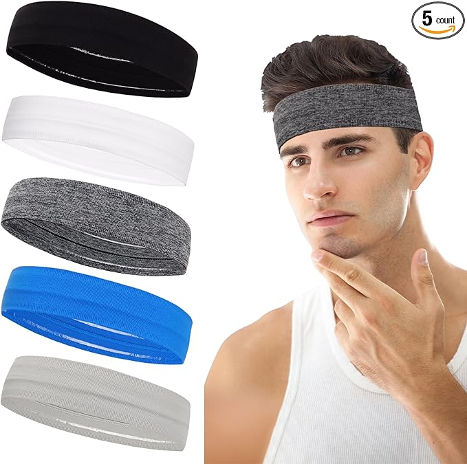 Workout Headbands Non Slip Headband Sport Headbands Sweatbands Elastic Sport Hair Bands for Sports Travel Indoor Fitness Gym
