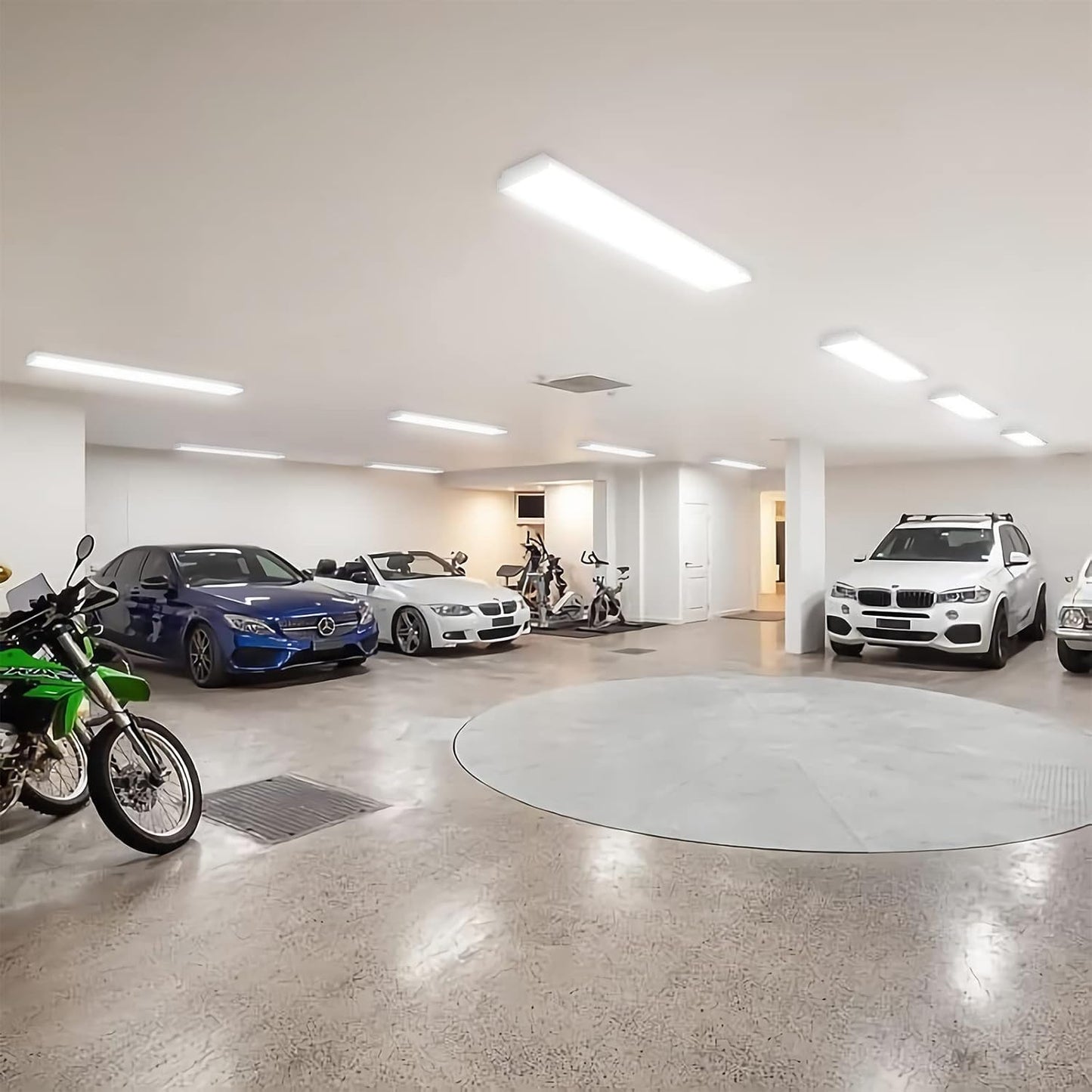 ANTLUX 4FT LED Wraparound 40W Shop Lights for Garage, 4400lm, 5000K, 4 Foot Crystal LED Wrap Light, 48 Inch Integrated Linear Strip Flush Mount Office Workshop Ceiling Lighting Fixture, 4 Pack