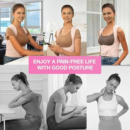 Posture Corrector for Women for Support: Back Brace for Full Back Support - Adjustable Shoulder Straightener for Women and Men (Medium)