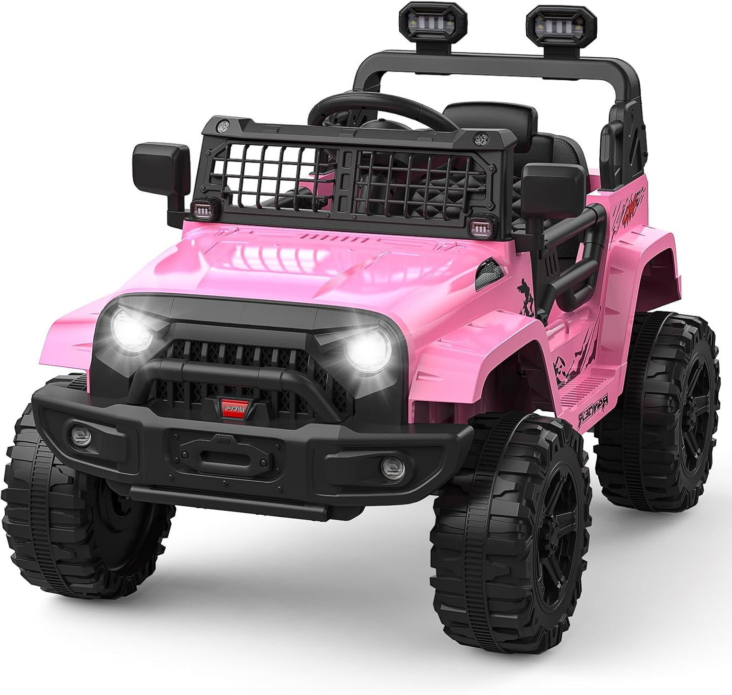 12V Kids Electric Ride On Truck Car w/Parent Remote Control, Spring Suspension, LED Lights & AUX Port | Outdoor Ride Toy for Boys Girls