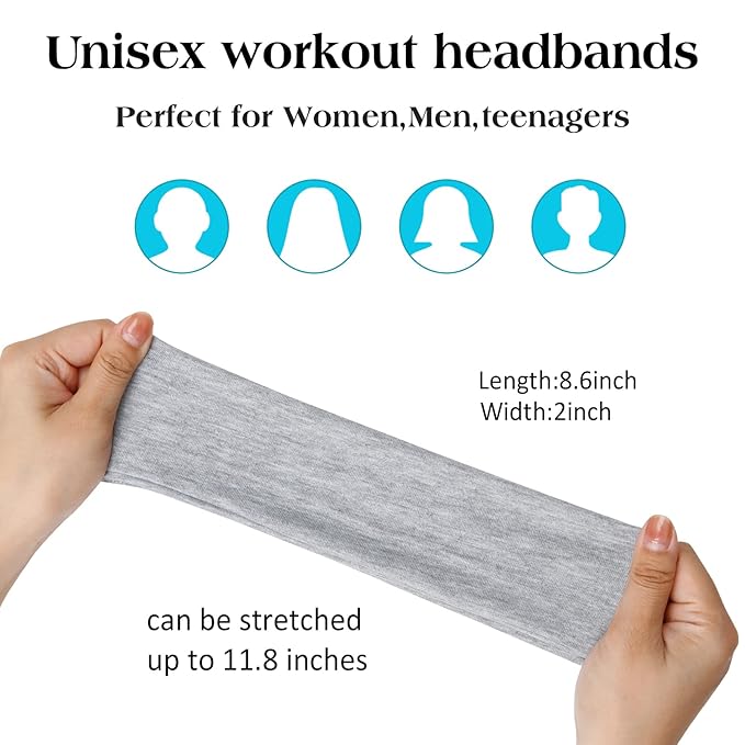 TERSE Hair Bands for Women's Hair Thin Cloth Headbands for Women Soft Stretchy Head Bands Solid Hair Hands