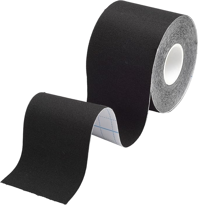 Copper Infused Kinesiology Tape, Water Resistant Premium Elastic Tape, Hypoallergenic, Ideal for Muscle Support & Injury Prevention (Black)